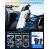 imageVANMASS Car Phone Holder Mount 2025 Upgraded Patent SteelHook Car Vent Phone Mount Clip MilitaryGrade Shockproof Cell Phone Car Mount Handsfree Truck Stand Vent Cradle for iPhone 16 AndroidBlackBlue