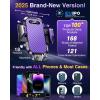 imageVANMASS Car Phone Holder Mount 2025 Upgraded Patent SteelHook Car Vent Phone Mount Clip MilitaryGrade Shockproof Cell Phone Car Mount Handsfree Truck Stand Vent Cradle for iPhone 16 AndroidBlackPurple