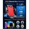 imageVANMASS Car Phone Holder Mount 2025 Upgraded Patent SteelHook Car Vent Phone Mount Clip MilitaryGrade Shockproof Cell Phone Car Mount Handsfree Truck Stand Vent Cradle for iPhone 16 AndroidBlackRed