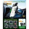imageVANMASS Car Phone Holder Mount 2025 Upgraded Patent SteelHook Car Vent Phone Mount Clip MilitaryGrade Shockproof Cell Phone Car Mount Handsfree Truck Stand Vent Cradle for iPhone 16 AndroidBlackGreen