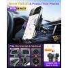 imageVANMASS Car Phone Holder Mount 2025 Upgraded Patent SteelHook Car Vent Phone Mount Clip MilitaryGrade Shockproof Cell Phone Car Mount Handsfree Truck Stand Vent Cradle for iPhone 16 AndroidBlackPurple