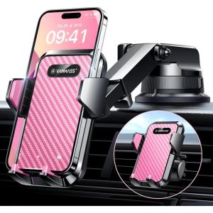 imageVANMASS 2024 Upgrade Phone Holders for Your Car Super Suction Cup Cell Phone Mount Car DashWindow Vent Desk Fit for iPhone 15 Pro Max 14 13 Universal Handsfree Automobile Vehicle CradlePurplePink