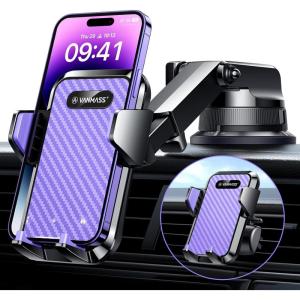 imageVANMASS 2024 Upgrade Phone Holders for Your Car Super Suction Cup Cell Phone Mount Car DashWindow Vent Desk Fit for iPhone 15 Pro Max 14 13 Universal Handsfree Automobile Vehicle CradlePurplePurple