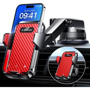 imageVANMASS 2024 Upgrade Phone Holders for Your Car Super Suction Cup Cell Phone Mount Car DashWindow Vent Desk Fit for iPhone 15 Pro Max 14 13 Universal Handsfree Automobile Vehicle CradlePurpleRed