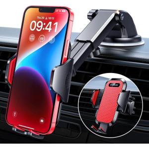 imageVANMASS 2025True MilitaryGrade Phone Holders for Your Car 65LBS Strongest Suction ampamp Clip Ultimate Cell Phone Mount Dashboard Window Vent for iPhone 16 Pro Max 15 14 13 12 Samsung Android TruckRed