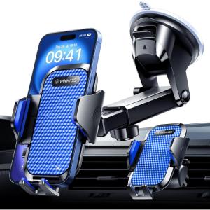 imageVANMASS 2025True MilitaryGrade Phone Holders for Your Car 65LBS Strongest Suction ampamp Clip Ultimate Cell Phone Mount Dashboard Window Vent for iPhone 16 Pro Max 15 14 13 12 Samsung Android TruckBlue