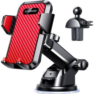 imageVANMASS 85LBS Strongest Suction ampamp MilitaryGrade 2025 Ultimate Car Phone MountPatent ampamp Safety Certs Cell Phone Holder Truck Desk for Dashboard Windshield Vent for iPhone 16 15 Pro Max 14 SamsungRed