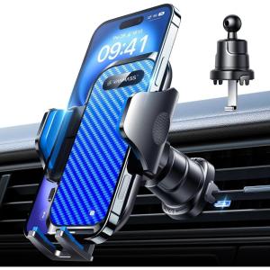 imageVANMASS Car Phone Holder Mount 2025 Upgraded Patent SteelHook Car Vent Phone Mount Clip MilitaryGrade Shockproof Cell Phone Car Mount Handsfree Truck Stand Vent Cradle for iPhone 16 AndroidBlackBlue