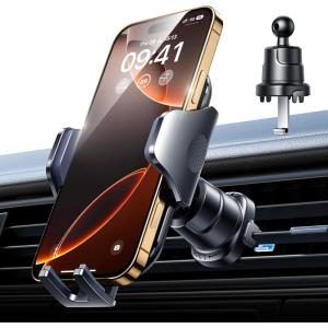 imageVANMASS Car Phone Holder Mount 2025 Upgraded Patent SteelHook Car Vent Phone Mount Clip MilitaryGrade Shockproof Cell Phone Car Mount Handsfree Truck Stand Vent Cradle for iPhone 16 AndroidBlackBlack