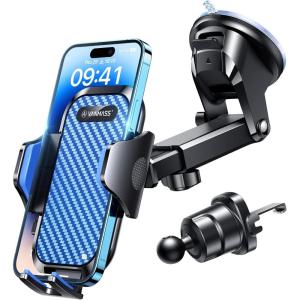 imageVANMASS Longest Lasting True MilitaryGrade Car Phone Holder Strongest Suction ampamp Clip Cell Mount Dashboard Windshield Vent Automobile Cradle Truck Accessories for iPhone 16 15 Pro Max 14 13 AndroidBlue