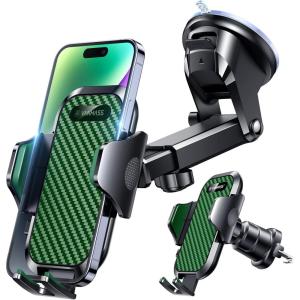 imageVANMASS Longest Lasting True MilitaryGrade Car Phone Holder Strongest Suction ampamp Clip Cell Mount Dashboard Windshield Vent Automobile Cradle Truck Accessories for iPhone 16 15 Pro Max 14 13 AndroidGreen