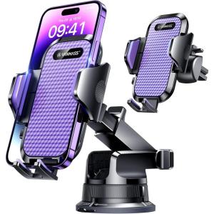 imageVANMASS Pro Version Universal Car Phone Mount 2025 Super Suction Cup Phone Holder for Car Cell Phone Car Mount for Windshield Dash Vent Truck Stand for iPhone 16 Pro Max 15 14 13 Samsung AndroidPurple
