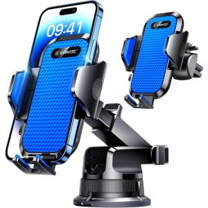 imageVANMASS Pro Version Universal Car Phone Mount 2025 Super Suction Cup Phone Holder for Car Cell Phone Car Mount for Windshield Dash Vent Truck Stand for iPhone 16 Pro Max 15 14 13 Samsung AndroidBlue