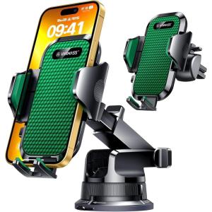 imageVANMASS Pro Version Universal Car Phone Mount Super Suction Cup Dashboard Phone Holder Handsfree Windshield Dash Vent Phone Holder Car Compatible for iPhone 16 15 14 13 Samsung LG ampamp TruckBlueGreen