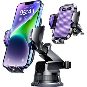 imageVANMASS True MilitaryGrade Car Phone Holder Upgraded Suction ampamp Clip Cell Phone Mount for Dashboard Windshield Vent Truck Cradle Dash Stand for iPhone 16 Pro Max 15 14 13 12 Android PurplePurple