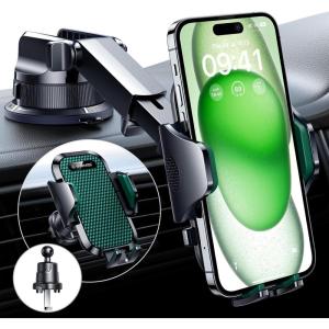 imageVANMASS True MilitaryGrade Car Phone Holder Upgraded Suction ampamp Clip Cell Phone Mount for Dashboard Windshield Vent Truck Cradle Dash Stand for iPhone 16 Pro Max 15 14 13 12 Android PurpleGreen