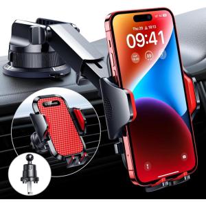 imageVANMASS True MilitaryGrade Car Phone Holder Upgraded Suction ampamp Clip Cell Phone Mount for Dashboard Windshield Vent Truck Cradle Dash Stand for iPhone 16 Pro Max 15 14 13 12 Android PurpleRed