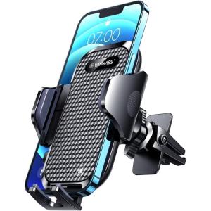 imageVANMASS Upgraded Car Vent Phone Holder Mount Compatible for iPhone 13 Pro Max 12 11 X Xr Xs 8 7 Plus Mini Se Android Mobile Cell Smartphone Universal Vehicle Handsfree Easy Clamp Clip CradleBlue1stGeneration