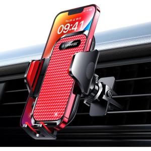 imageVANMASS Upgraded Car Vent Phone Holder Mount Compatible for iPhone 13 Pro Max 12 11 X Xr Xs 8 7 Plus Mini Se Android Mobile Cell Smartphone Universal Vehicle Handsfree Easy Clamp Clip CradleBlue2ndGeneration